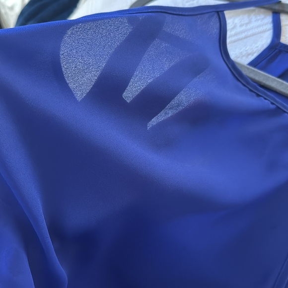 Sheer blue blouse spaghetti strap - Picture 4 of 4